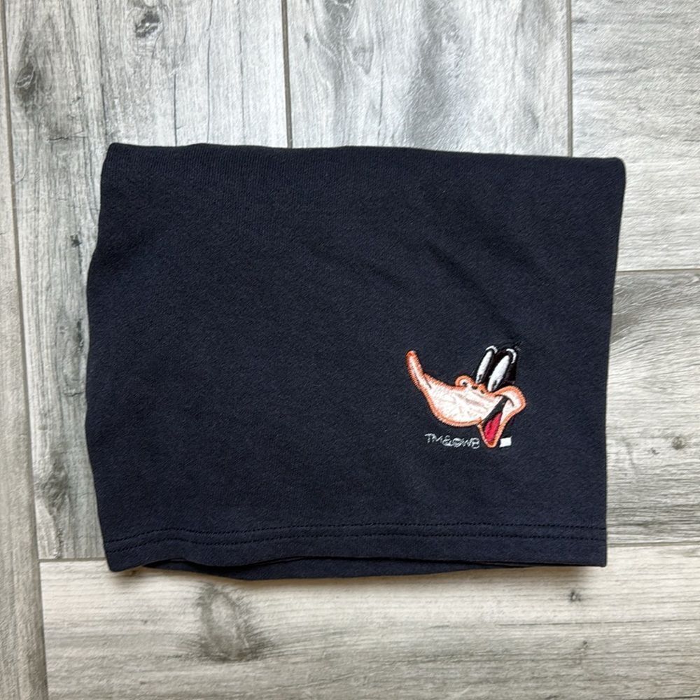 Vintage College Men's Blue Daffy Duck Elastic Waist Sweat Short Size Medium